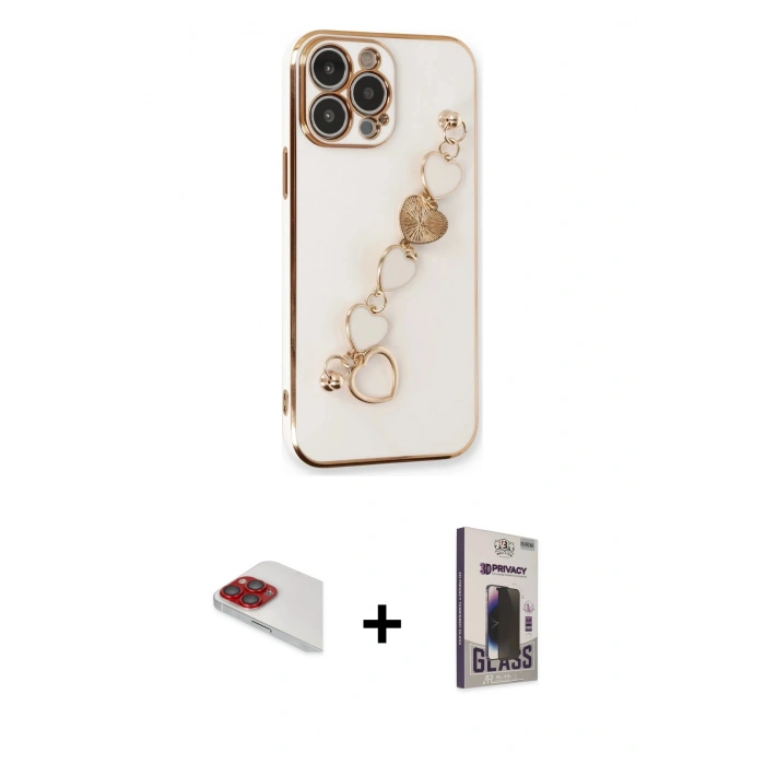 MARSİLYAN™- iPhone 13 Pro Max Kılıf Nova Işık Prime - Siyah Bilvis Hayalet Cam Ekran Koruyucu + Pers Alüminyum Kamera Lens - KI