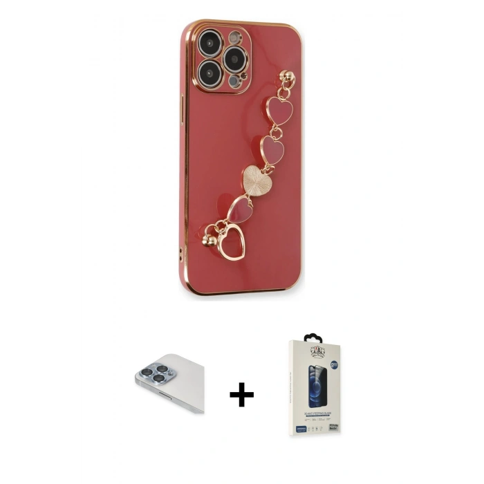 MARSİLYAN™- iPhone 13 Pro Max Kılıf Nova Işık Prime - Siyah Bilvis Hayalet Cam Ekran Koruyucu + Pers Alüminyum Kamera Lens - SABE
