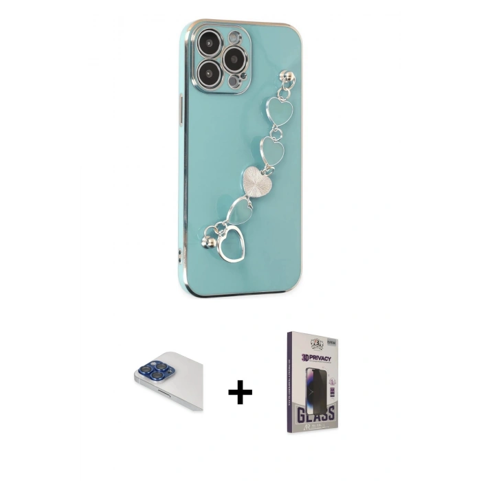 MARSİLYAN™- iPhone 13 Pro Max Kılıf Nova Işık Prime - Siyah Bilvis Hayalet Cam Ekran Koruyucu + Pers Alüminyum Kamera Lens - LT