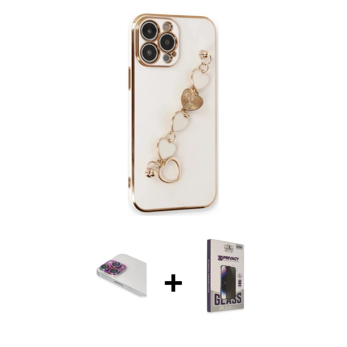 MARSİLYAN™- iPhone 13 Pro Max Kılıf Nova Işık Prime - Siyah Bilvis Hayalet Cam Ekran Koruyucu + Pers Alüminyum Kamera Lens - GI