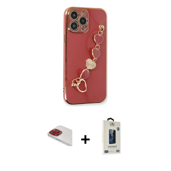 MARSİLYAN™- iPhone 13 Pro Max Kılıf Nova Işık Prime - Siyah Bilvis Hayalet Cam Ekran Koruyucu + Pers Alüminyum Kamera Lens - KI