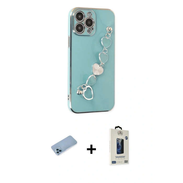 MARSİLYAN™- iPhone 13 Pro Max Kılıf Nova Işık Prime - Siyah Bilvis Hayalet Cam Ekran Koruyucu + Shine Kamera Lens Koruma Cam - MI