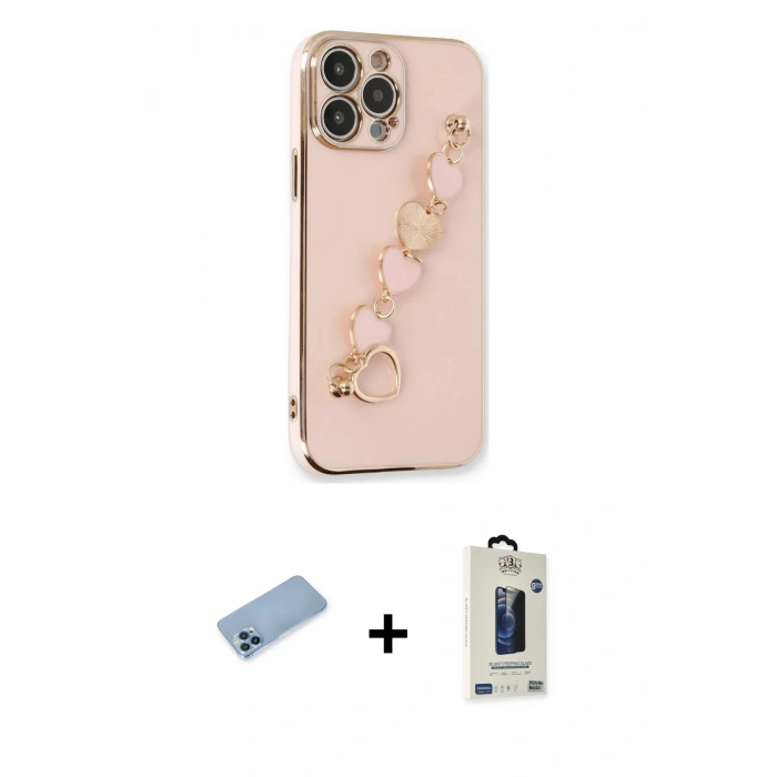 MARSİLYAN™- iPhone 13 Pro Max Kılıf Nova Işık Prime - Siyah Bilvis Hayalet Cam Ekran Koruyucu + Shine Kamera Lens Koruma Cam - MI