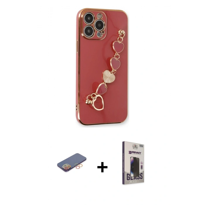 MARSİLYAN™- iPhone 13 Pro Max Kılıf Nova Işık Prime - Siyah Bilvis Hayalet Cam Ekran Koruyucu + Renkli Kamera Lens Koruma Cam - TU