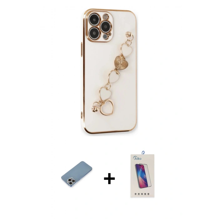 MARSİLYAN™- iPhone 13 Pro Max Kılıf Nova Işık Prime - Siyah Joko 5D Cam + Shine Kamera Lens Koruma Cam - GI