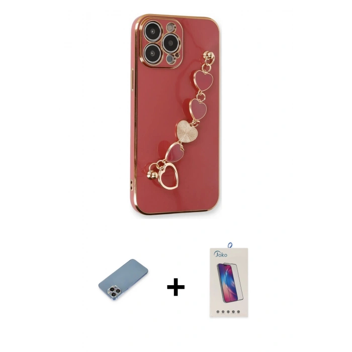 MARSİLYAN™- iPhone 13 Pro Max Kılıf Nova Işık Prime - Siyah Joko 5D Cam + Shine Kamera Lens Koruma Cam - GI