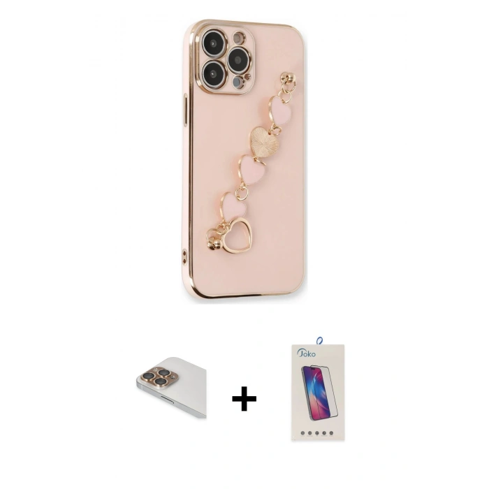 MARSİLYAN™- iPhone 13 Pro Max Kılıf Nova Işık Prime - Siyah Joko 5D Cam + Pers Alüminyum Kamera Lens - GD