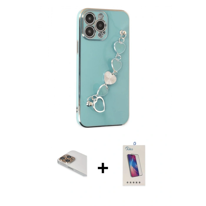 MARSİLYAN™- iPhone 13 Pro Max Kılıf Nova Işık Prime - Siyah Joko 5D Cam + Pers Alüminyum Kamera Lens - GD