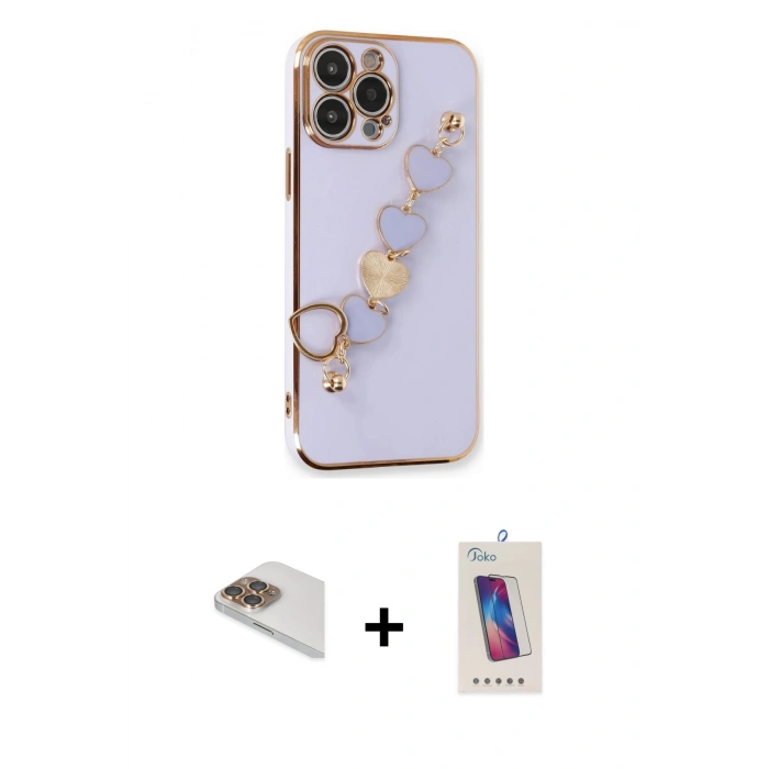 MARSİLYAN™- iPhone 13 Pro Max Kılıf Nova Işık Prime - Siyah Joko 5D Cam + Pers Alüminyum Kamera Lens - GD