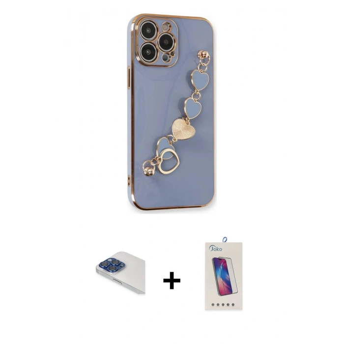 MARSİLYAN™- iPhone 13 Pro Max Kılıf Nova Işık Prime - Siyah Joko 5D Cam + Pers Alüminyum Kamera Lens - LT