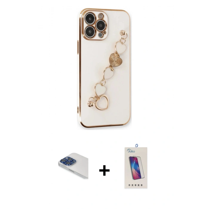 MARSİLYAN™- iPhone 13 Pro Max Kılıf Nova Işık Prime - Siyah Joko 5D Cam + Pers Alüminyum Kamera Lens - LT