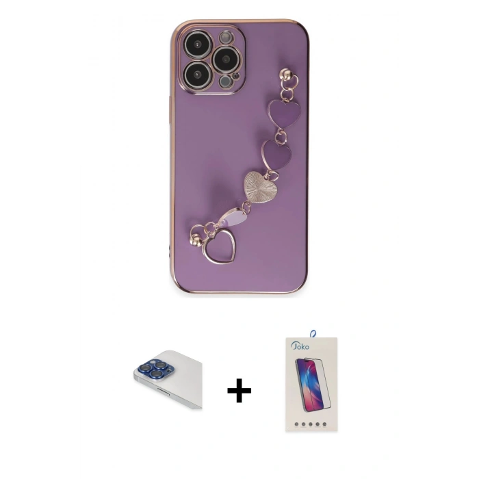 MARSİLYAN™- iPhone 13 Pro Max Kılıf Nova Işık Prime - Siyah Joko 5D Cam + Pers Alüminyum Kamera Lens - LT