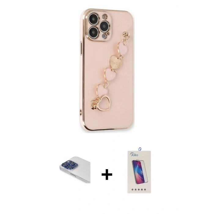 MARSİLYAN™- iPhone 13 Pro Max Kılıf Nova Işık Prime - Siyah Joko 5D Cam + Pers Alüminyum Kamera Lens - LT