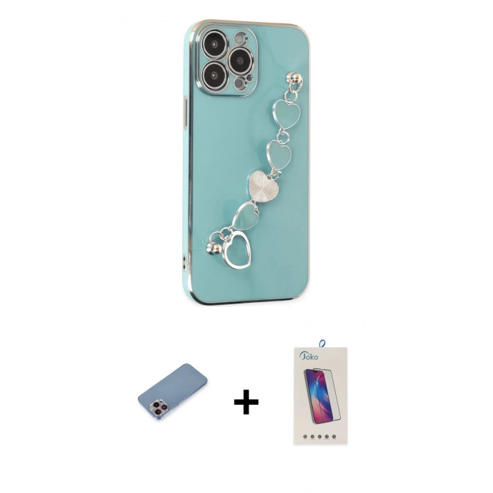 MARSİLYAN™- iPhone 13 Pro Max Kılıf Nova Işık Prime - Siyah Joko 5D Cam + Shine Kamera Lens Koruma Cam - PE