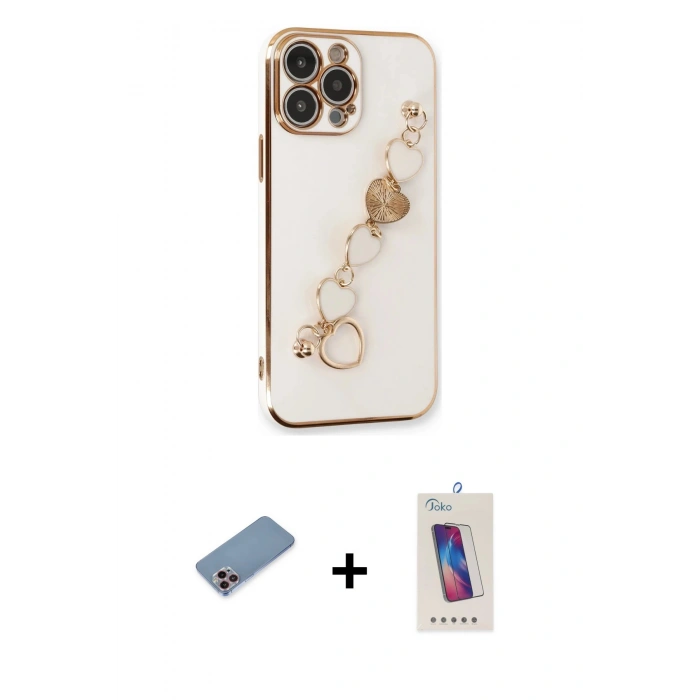 MARSİLYAN™- iPhone 13 Pro Max Kılıf Nova Işık Prime - Siyah Joko 5D Cam + Shine Kamera Lens Koruma Cam - PE
