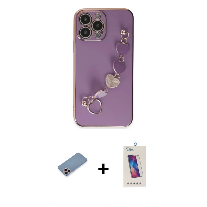 MARSİLYAN™- iPhone 13 Pro Max Kılıf Nova Işık Prime - Siyah Joko 5D Cam + Shine Kamera Lens Koruma Cam - PE