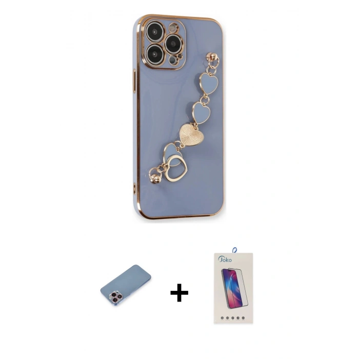 MARSİLYAN™- iPhone 13 Pro Max Kılıf Nova Işık Prime - Siyah Joko 5D Cam + Shine Kamera Lens Koruma Cam - PE