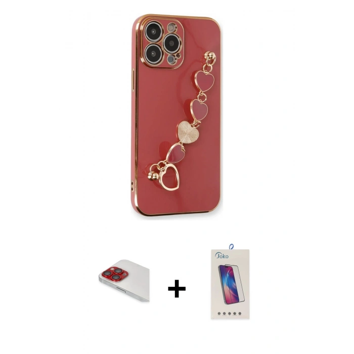 MARSİLYAN™- iPhone 13 Pro Max Kılıf Nova Işık Prime - Siyah Joko 5D Cam + Pers Alüminyum Kamera Lens - KI