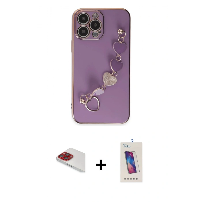 MARSİLYAN™- iPhone 13 Pro Max Kılıf Nova Işık Prime - Siyah Joko 5D Cam + Pers Alüminyum Kamera Lens - KI