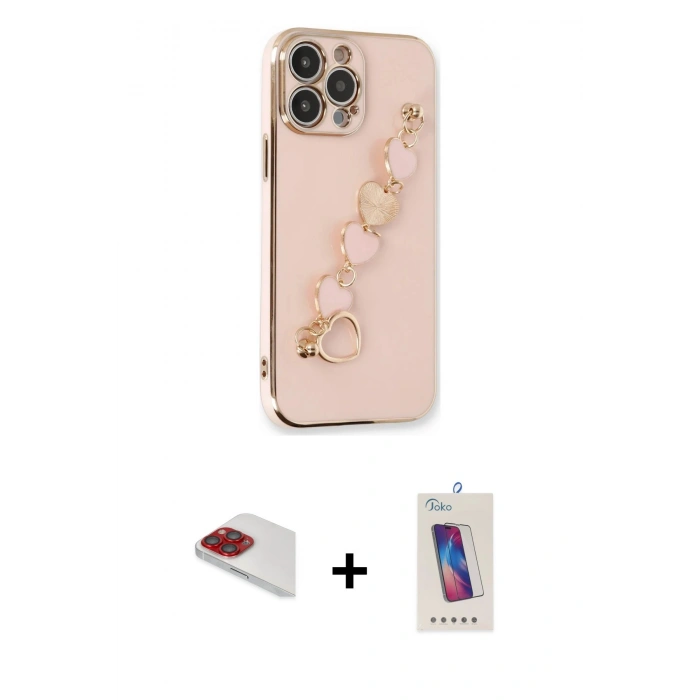 MARSİLYAN™- iPhone 13 Pro Max Kılıf Nova Işık Prime - Siyah Joko 5D Cam + Pers Alüminyum Kamera Lens - KI