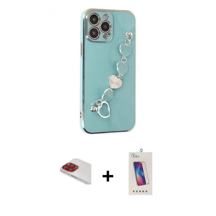 MARSİLYAN™- iPhone 13 Pro Max Kılıf Nova Işık Prime - Siyah Joko 5D Cam + Pers Alüminyum Kamera Lens - KI