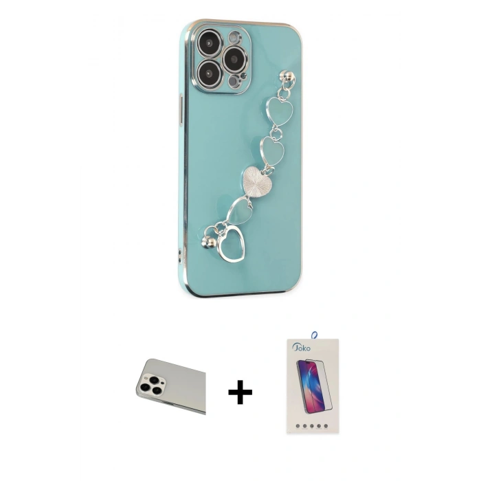 MARSİLYAN™- iPhone 13 Pro Max Kılıf Nova Işık Prime - Siyah Joko 5D Cam + Rainbow Kamera Lens Koruma Cam - BZ