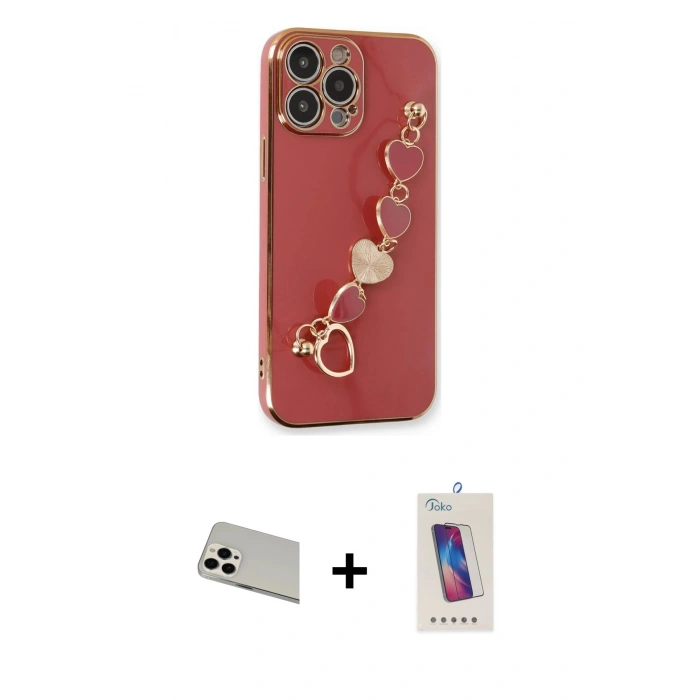 MARSİLYAN™- iPhone 13 Pro Max Kılıf Nova Işık Prime - Siyah Joko 5D Cam + Rainbow Kamera Lens Koruma Cam - BZ