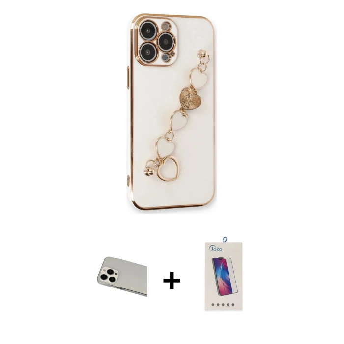 MARSİLYAN™- iPhone 13 Pro Max Kılıf Nova Işık Prime - Siyah Joko 5D Cam + Rainbow Kamera Lens Koruma Cam - BZ
