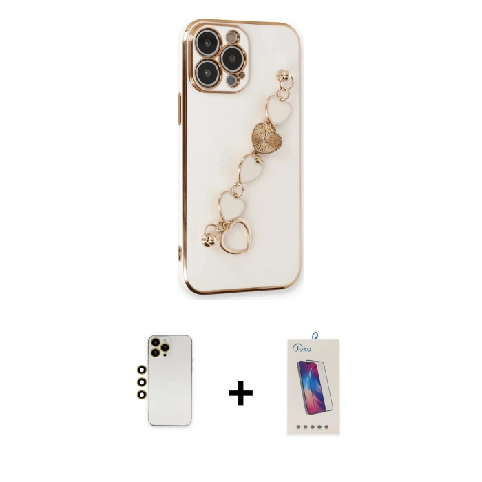MARSİLYAN™- iPhone 13 Pro Max Kılıf Nova Işık Prime - Siyah Joko 5D Cam + Shine Kamera Lens - GD