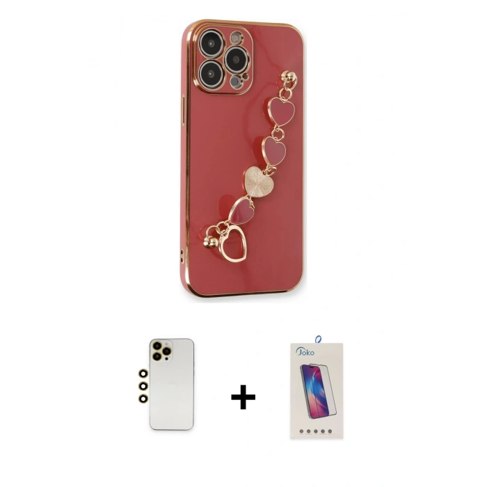 MARSİLYAN™- iPhone 13 Pro Max Kılıf Nova Işık Prime - Siyah Joko 5D Cam + Shine Kamera Lens - GD