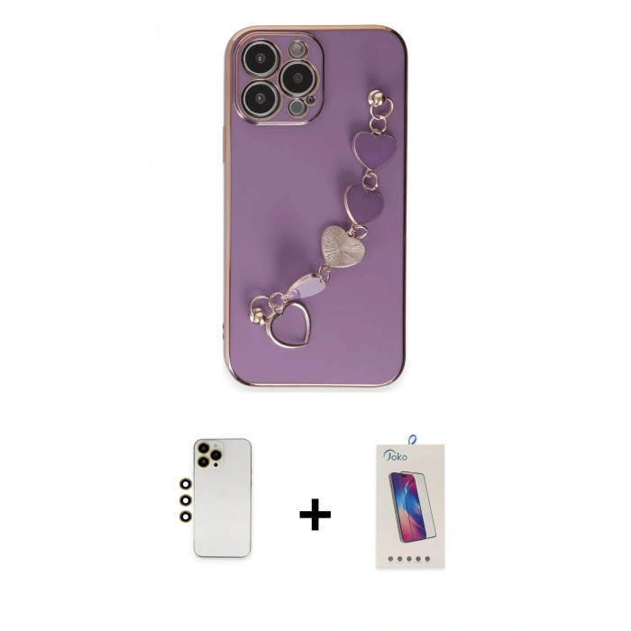 MARSİLYAN™- iPhone 13 Pro Max Kılıf Nova Işık Prime - Siyah Joko 5D Cam + Shine Kamera Lens - GD