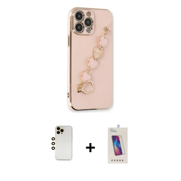MARSİLYAN™- iPhone 13 Pro Max Kılıf Nova Işık Prime - Siyah Joko 5D Cam + Shine Kamera Lens - GD