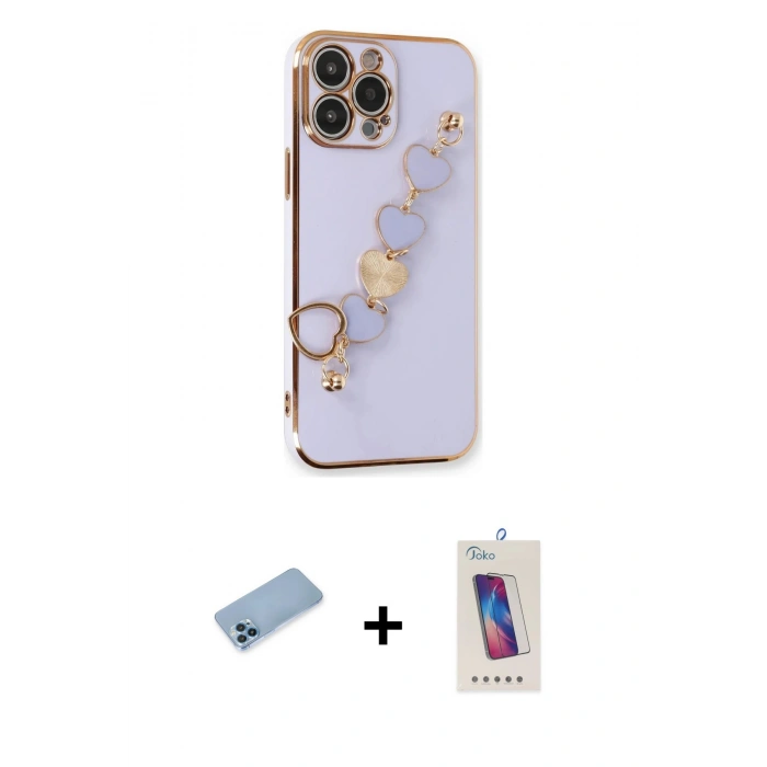 MARSİLYAN™- iPhone 13 Pro Max Kılıf Nova Işık Prime - Siyah Joko 5D Cam + Shine Kamera Lens Koruma Cam - MI