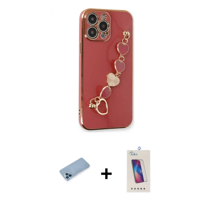 MARSİLYAN™- iPhone 13 Pro Max Kılıf Nova Işık Prime - Siyah Joko 5D Cam + Shine Kamera Lens Koruma Cam - MI
