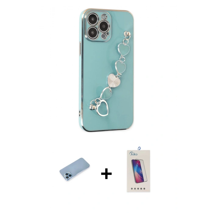 MARSİLYAN™- iPhone 13 Pro Max Kılıf Nova Işık Prime - Siyah Joko 5D Cam + Shine Kamera Lens Koruma Cam - MI