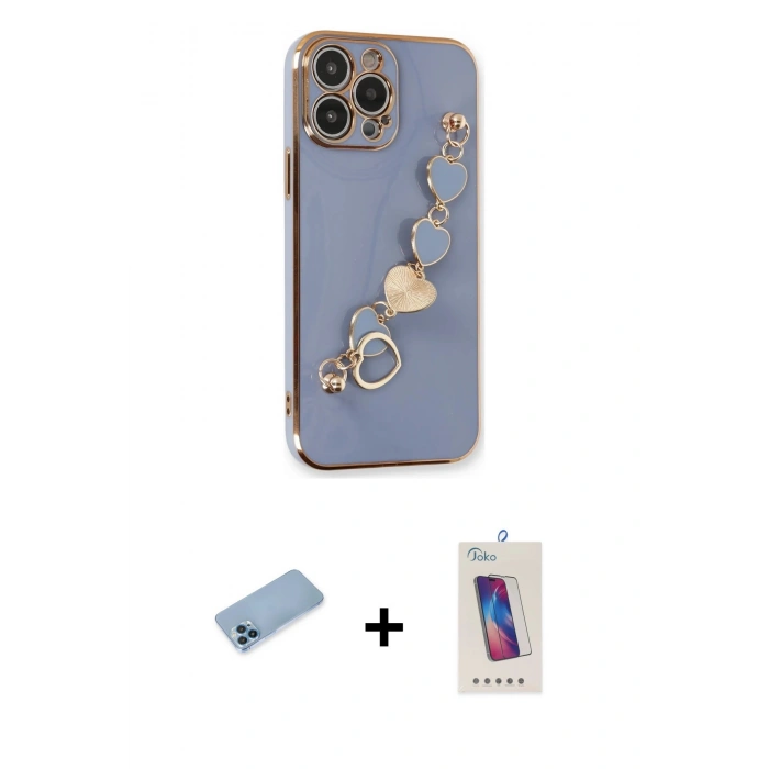 MARSİLYAN™- iPhone 13 Pro Max Kılıf Nova Işık Prime - Siyah Joko 5D Cam + Shine Kamera Lens Koruma Cam - MI