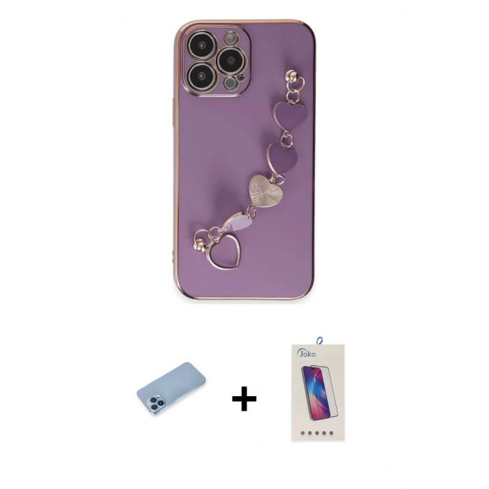 MARSİLYAN™- iPhone 13 Pro Max Kılıf Nova Işık Prime - Siyah Joko 5D Cam + Shine Kamera Lens Koruma Cam - MI