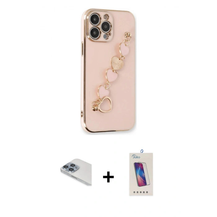 MARSİLYAN™- iPhone 13 Pro Max Kılıf Nova Işık Prime - Siyah Joko 5D Cam + Sierra Blue Pers Alüminyum Kamera Lens