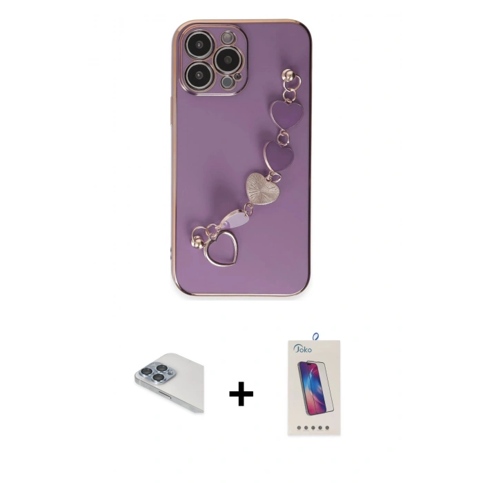 MARSİLYAN™- iPhone 13 Pro Max Kılıf Nova Işık Prime - Siyah Joko 5D Cam + Sierra Blue Pers Alüminyum Kamera Lens