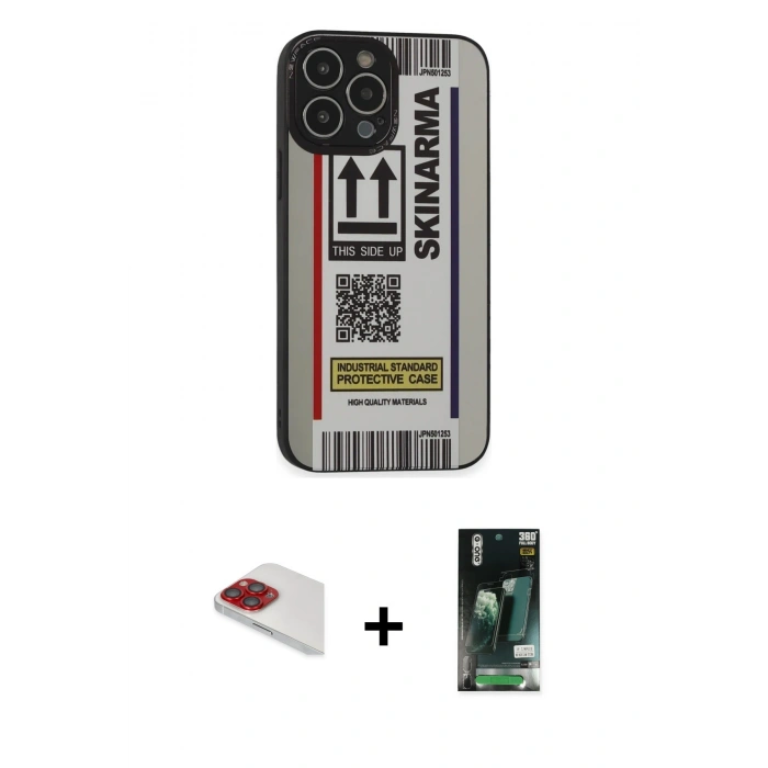 MARSİLYAN™- iPhone 13 Pro Max Kılıf Odak Klasik Serisi - Şeffaf 360 Full Body Arka Koruyucu + Pers Alüminyum Kamera Lens - KI