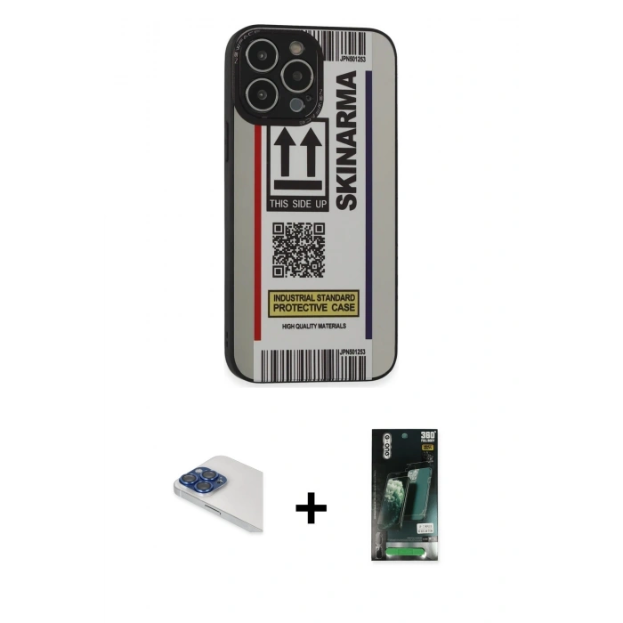 MARSİLYAN™- iPhone 13 Pro Max Kılıf Odak Klasik Serisi - Şeffaf 360 Full Body Arka Koruyucu + Pers Alüminyum Kamera Lens - LT