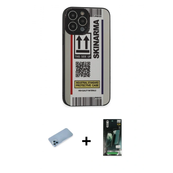 MARSİLYAN™- iPhone 13 Pro Max Kılıf Odak Klasik Serisi - Şeffaf 360 Full Body Arka Koruyucu + Shine Kamera Lens Koruma Cam - MI