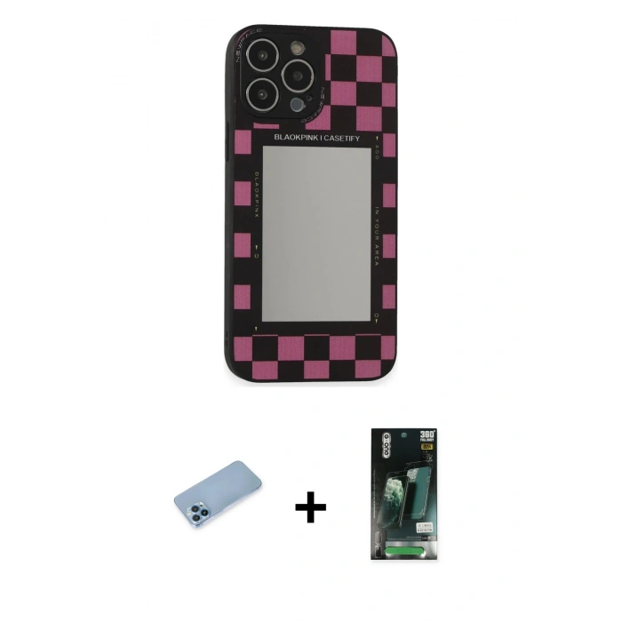MARSİLYAN™- iPhone 13 Pro Max Kılıf Odak Klasik Serisi - Şeffaf 360 Full Body Arka Koruyucu + Shine Kamera Lens Koruma Cam - MI