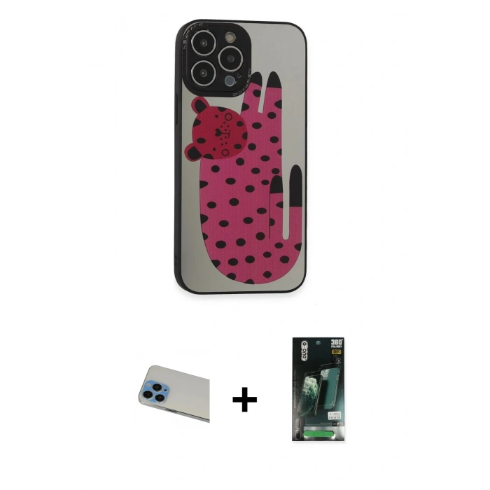 MARSİLYAN™- iPhone 13 Pro Max Kılıf Odak Klasik Serisi - Şeffaf 360 Full Body Arka Koruyucu + Rainbow Kamera Lens Koruma Cam - MI