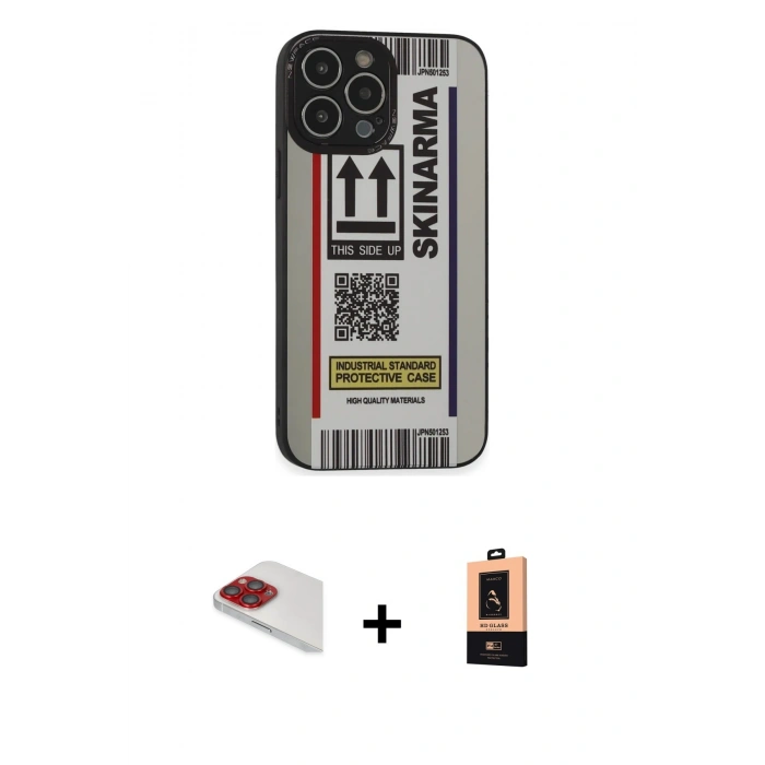 MARSİLYAN™- iPhone 13 Pro Max Kılıf Odak Klasik Serisi - Şeffaf Maxco Cam Ekran Koruyucu + Pers Alüminyum Kamera Lens - KI