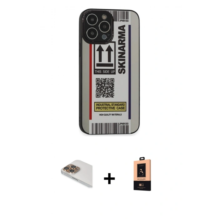 MARSİLYAN™- iPhone 13 Pro Max Kılıf Odak Klasik Serisi - Şeffaf Maxco Cam Ekran Koruyucu + Pers Alüminyum Kamera Lens - GD