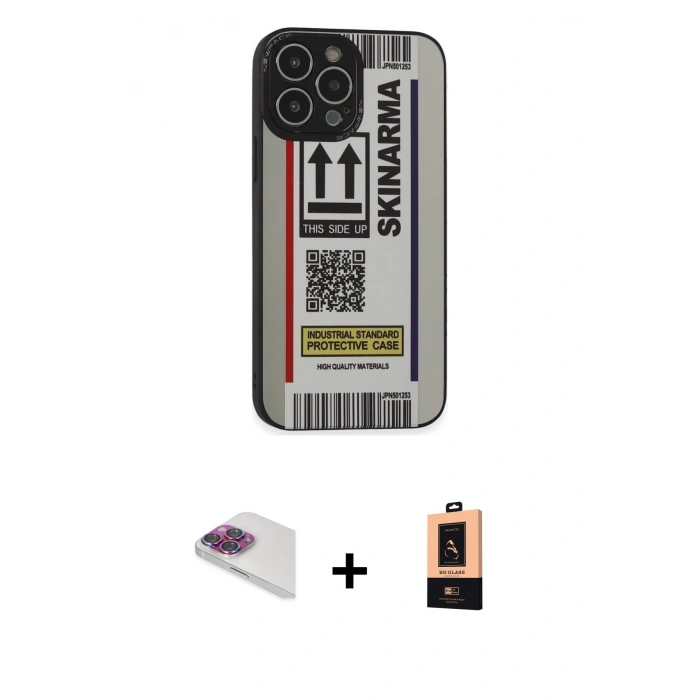 MARSİLYAN™- iPhone 13 Pro Max Kılıf Odak Klasik Serisi - Şeffaf Maxco Cam Ekran Koruyucu + Pers Alüminyum Kamera Lens - GI