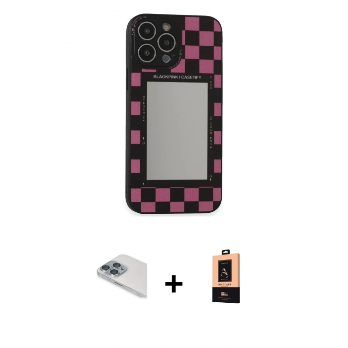 MARSİLYAN™- iPhone 13 Pro Max Kılıf Odak Klasik Serisi - Şeffaf Maxco Cam Ekran Koruyucu + Pers Alüminyum Kamera Lens - SABE
