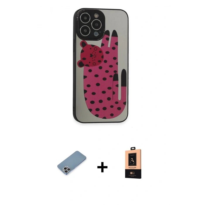 MARSİLYAN™- iPhone 13 Pro Max Kılıf Odak Klasik Serisi - Şeffaf Maxco Cam Ekran Koruyucu + Shine Kamera Lens Koruma Cam - GI