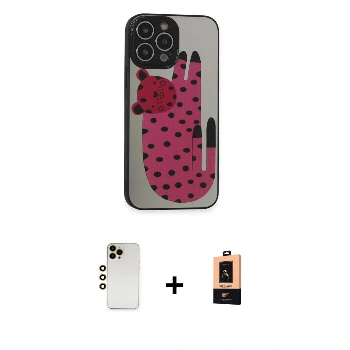MARSİLYAN™- iPhone 13 Pro Max Kılıf Odak Klasik Serisi - Şeffaf Maxco Cam Ekran Koruyucu + Shine Kamera Lens - GD
